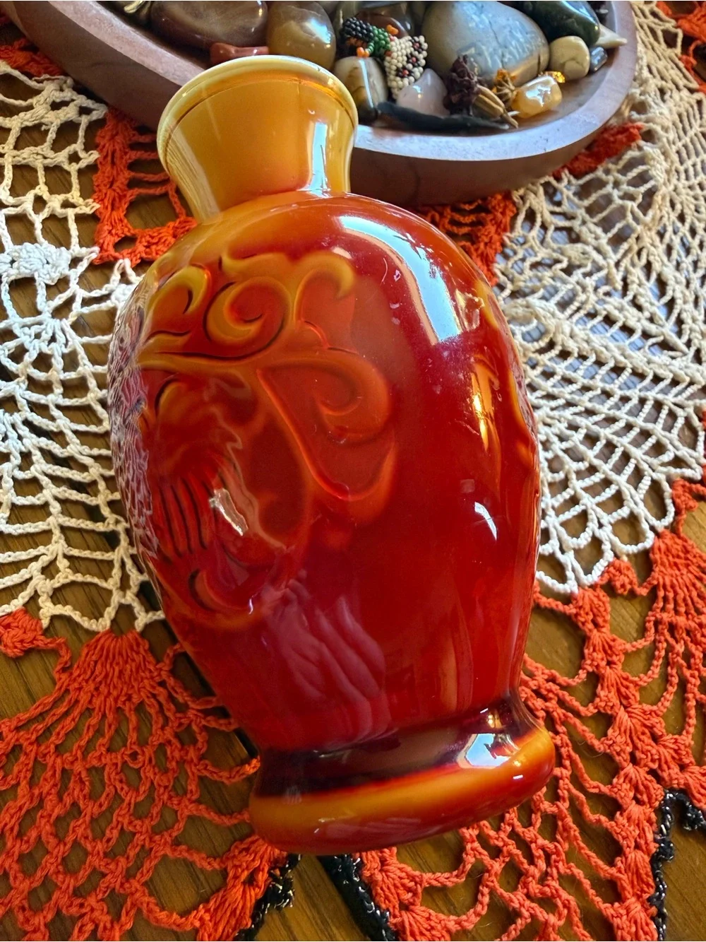 Vintage 1981 Avon Spring Bouquet Fragranced Vase Oriental Red